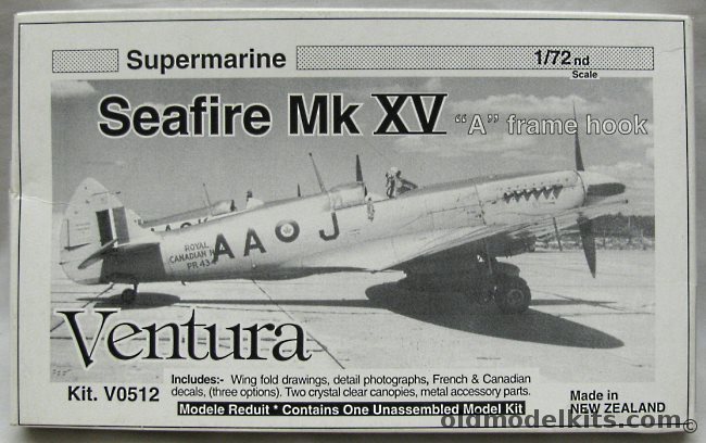 Ventura 1/72 Supermarine Seafire Mk. XV A Frame Hook - Royal Canadian Navy  or Two Different French Navy, V0512 plastic model kit